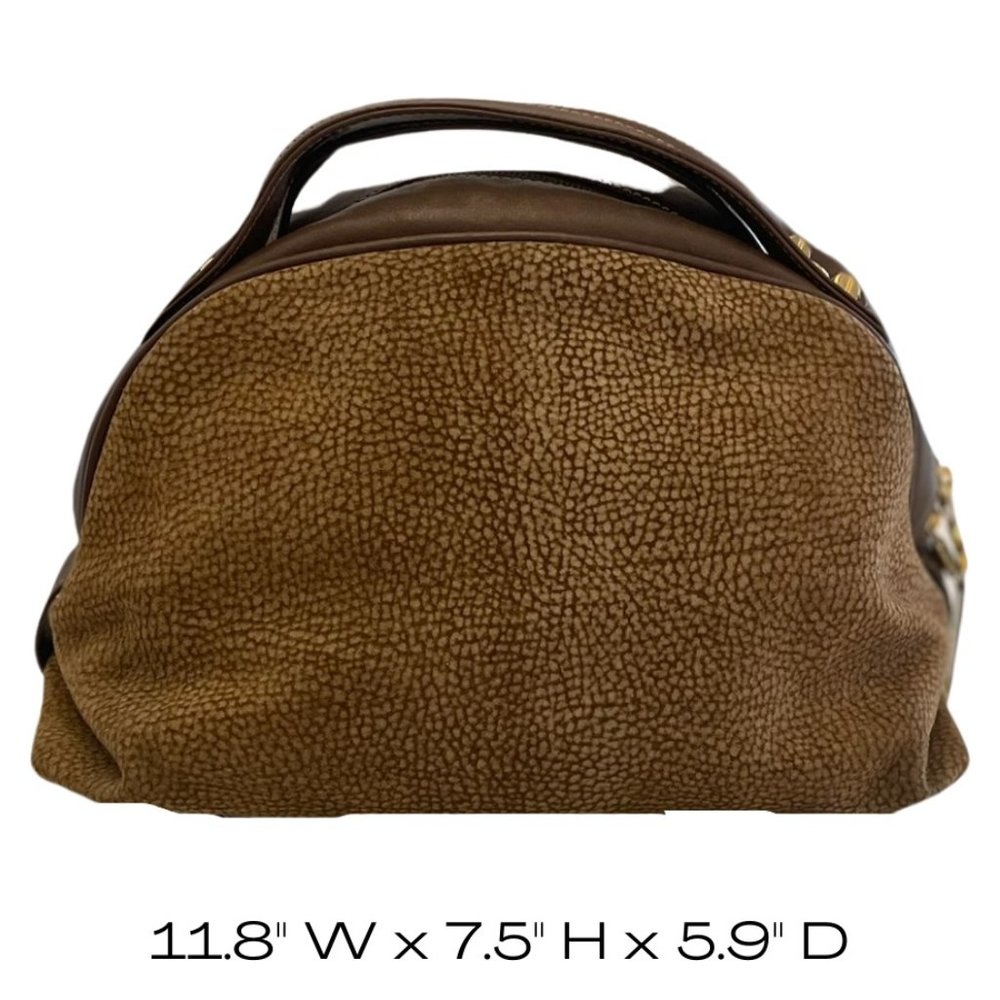 Borbonese Quail Suede Satchel